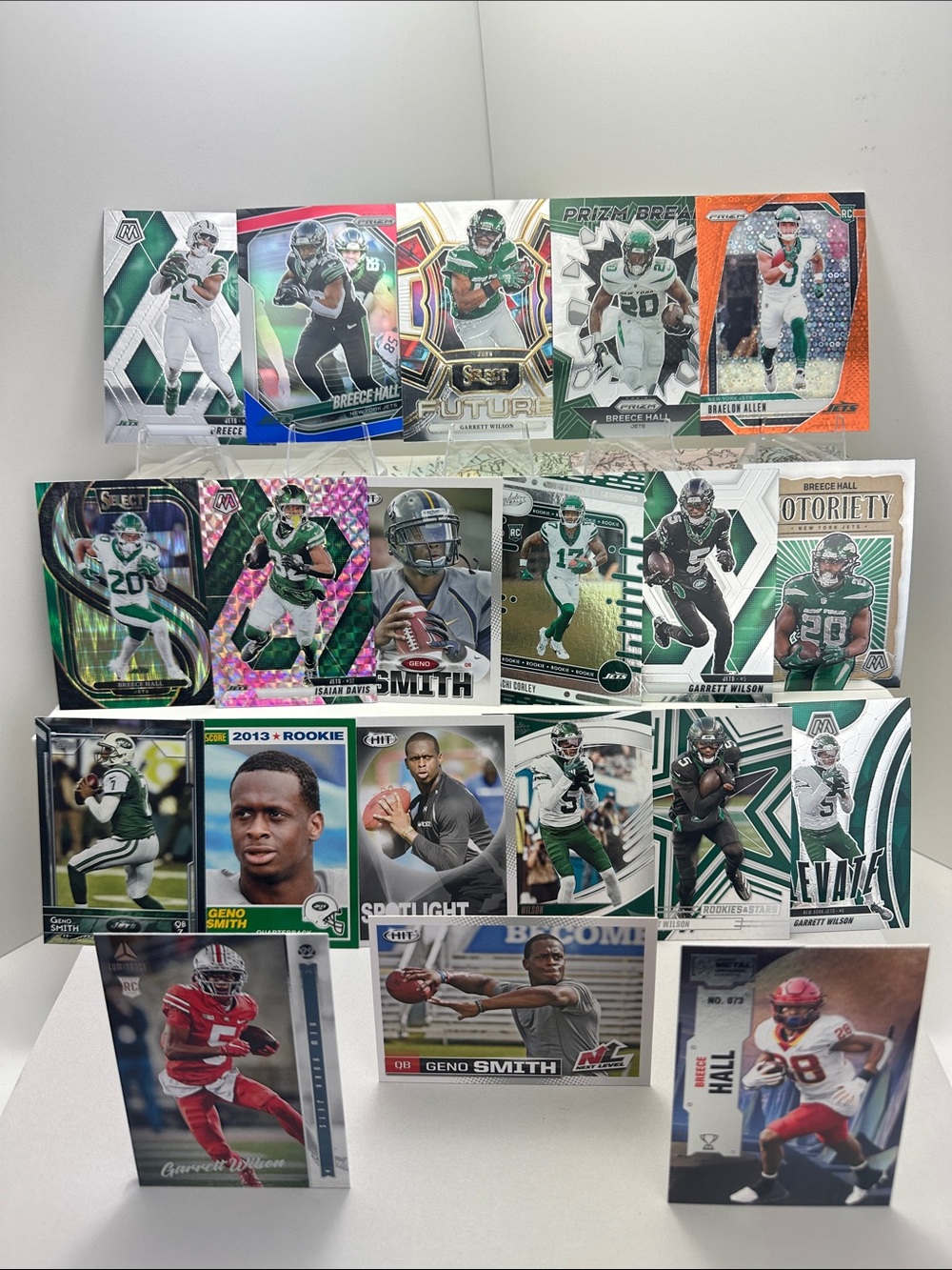 Garrett Wilson & Breece Hall Rookies Jets lot of 20 + Davis/ Allen/Corley/Smith